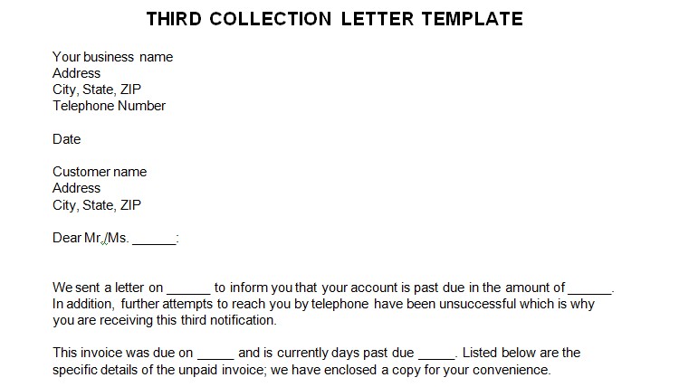 Third Collection Letter Template