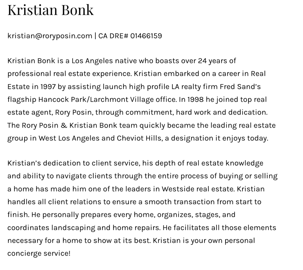 Sample bio of Kristian Bonk