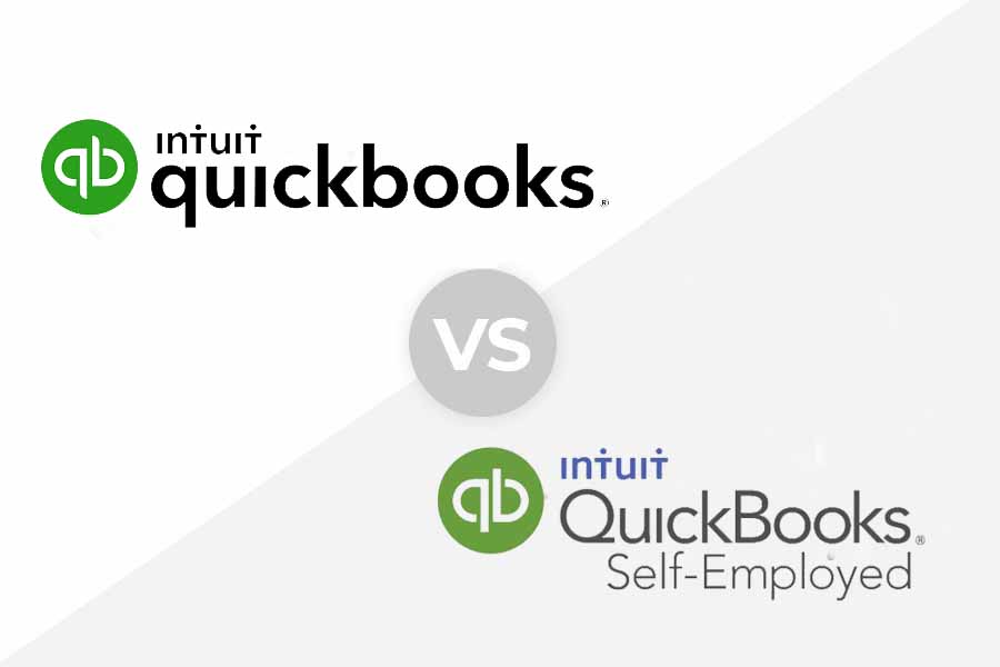 Quickbooks online vs self employed logo.