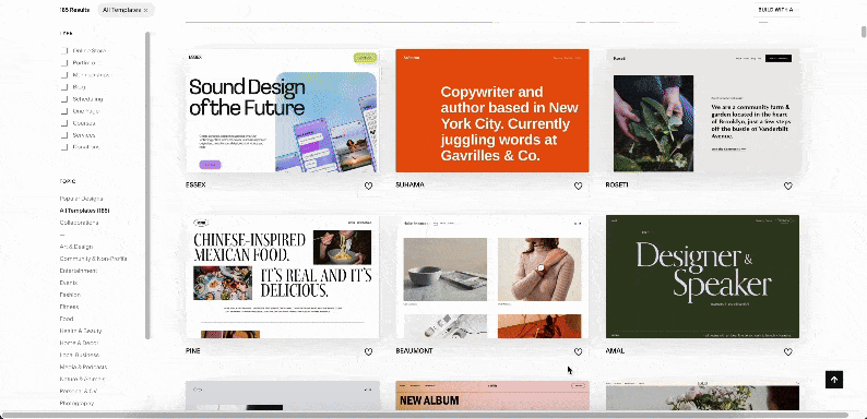 Squarespace's designer website templates.