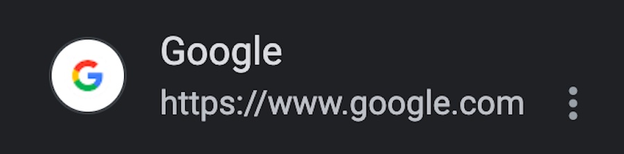Favicon and URL for Google