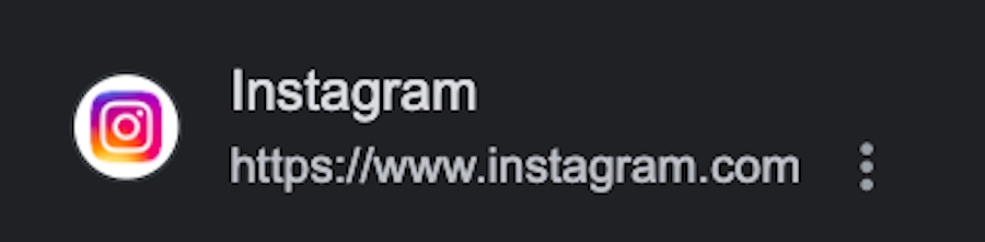 Favicon and URL for Instagram