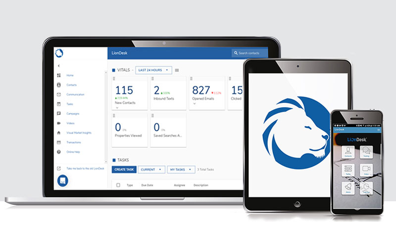LionDesk functionality on desktop, mobile, and tablet