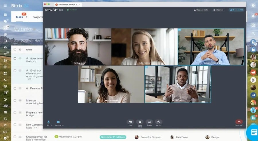 Bitrix24 allows up to 24 video conference participants.