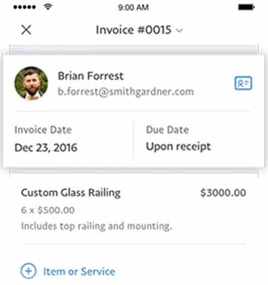 PayPal lets you create invoices from the PayPal for Business app.