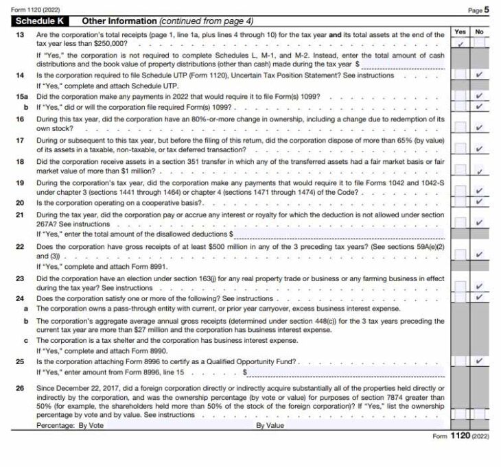 How To Fill Out Form 1120 (With Example)