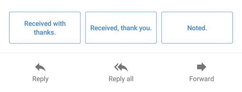 Smart suggestions on gmail.