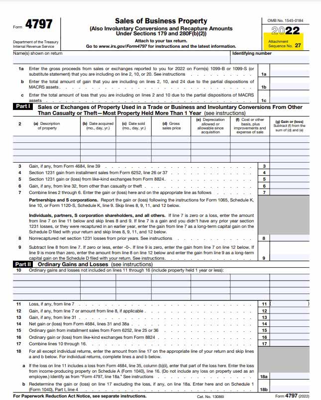 IRS Form 4794 with the sequence number in the upper-right corner highlighted