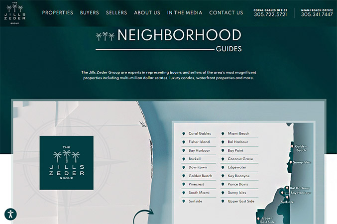 Jills Zeder neighborhood guides landing page