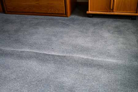 Example of normal wear and tear in the carpet