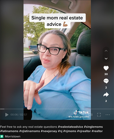 Real estate agent TikTok video with advice for single moms