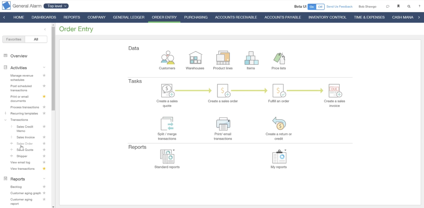 Image showing the order entry workflow.