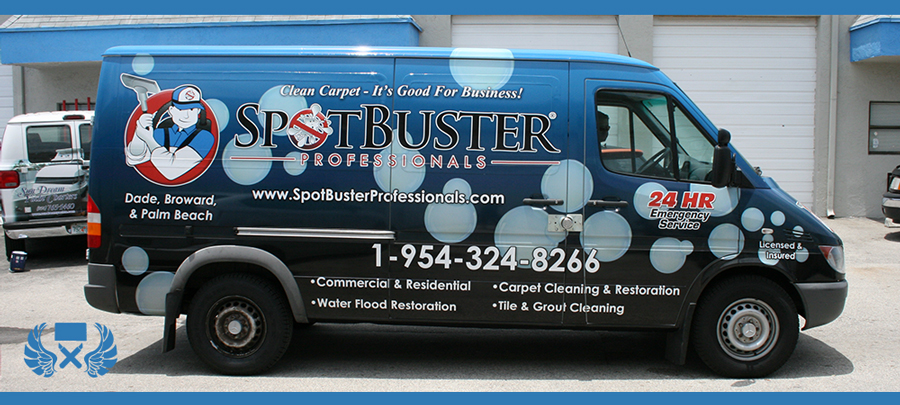 An example of a vehicle wrap for local brand awareness