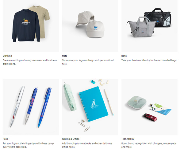 Customizable promotional products from VistaPrint