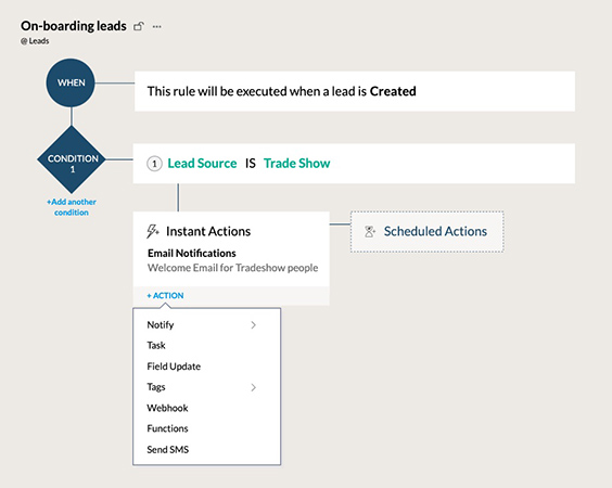 Creating a workflow automation in Zoho CRM