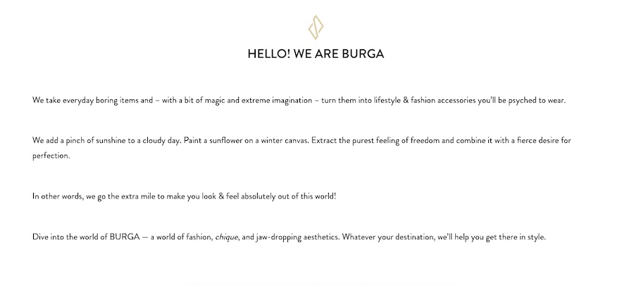 Burga's mission statement taken from their website.
