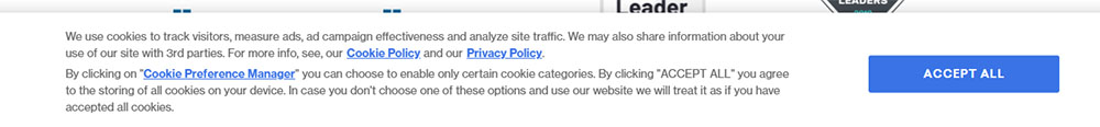 An example of a cookie notification.