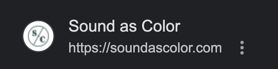 Favicon and URL for the website Sound As Color
