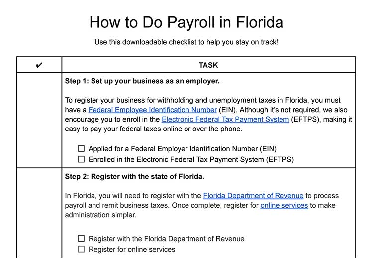 How to do payroll in Florida.