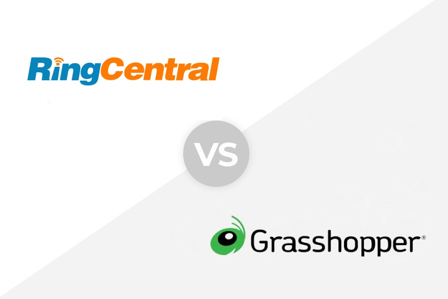 Ringcentral vs Grasshopper logo.