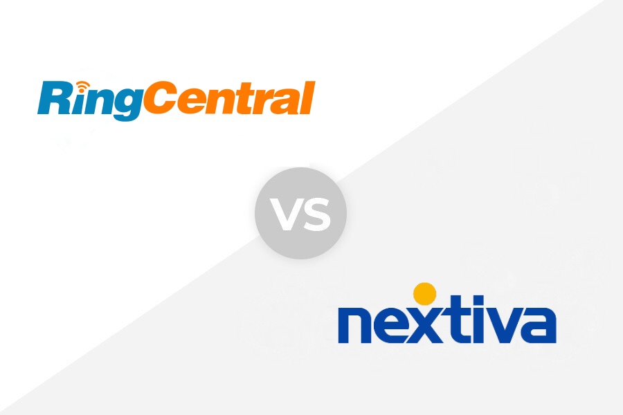 RingCentral vs Nextiva logo.