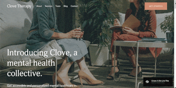 An example of the Clove template for a sample startup company