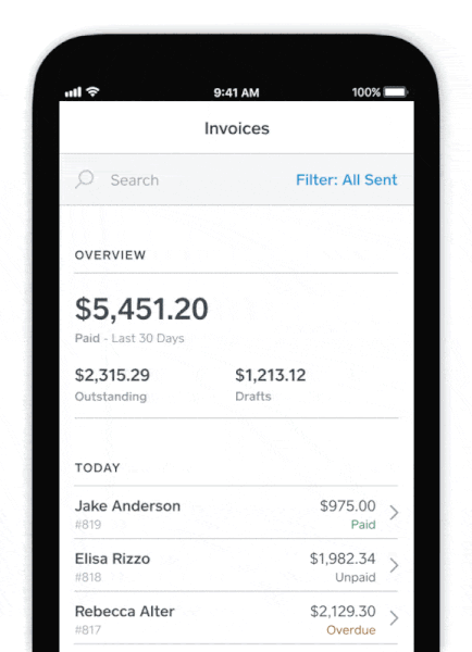 Creating invoice and paying in Square Invoice.