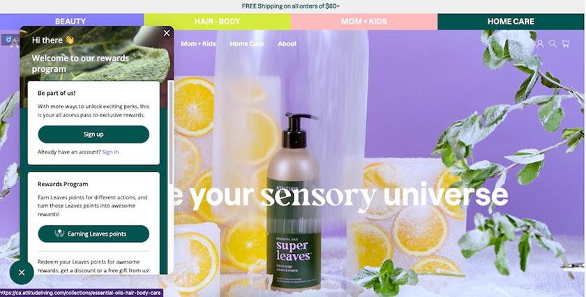 A skincare business website with an AI chatbot for marketing
