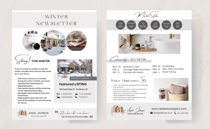 Etsy real estate agent newsletter template for sellers