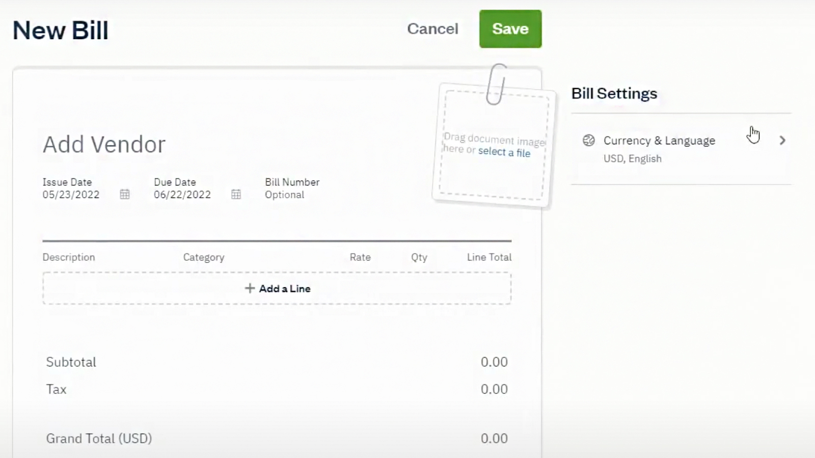 Image showing how to add expenses in FreshBooks.