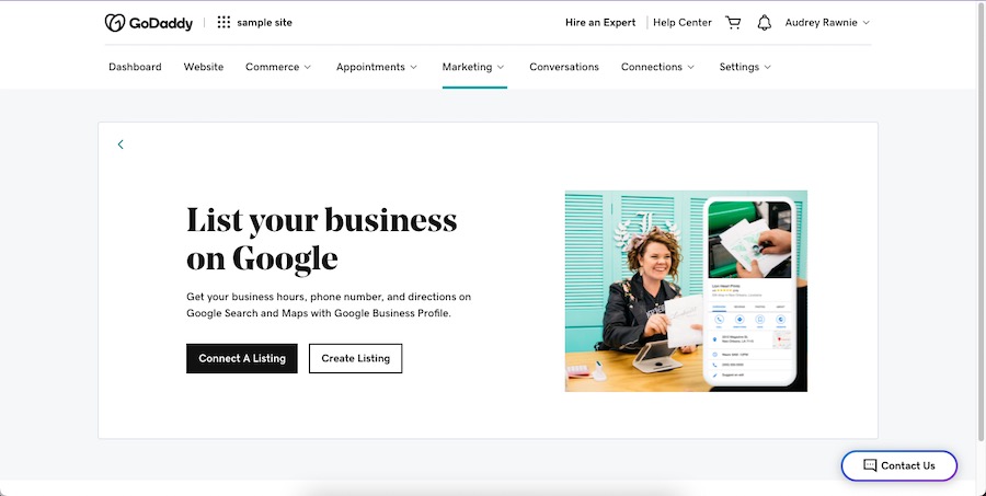 Prompt to connect with your Google Business Profile