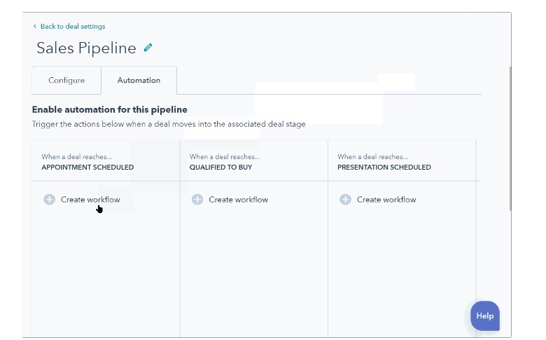 Creating simple deal automations in HubSpot CRM.
