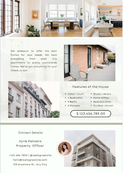 Modern color blocked real estate newsletter template from Canva