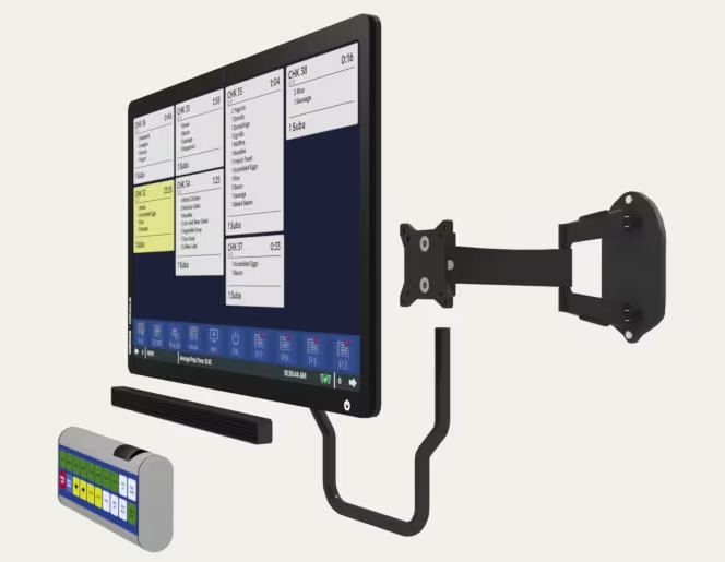 Illustration of Oracle KDS screen attaching to the wall.