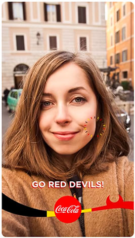 An example of a Snapchat filter advertising Coca-Cola