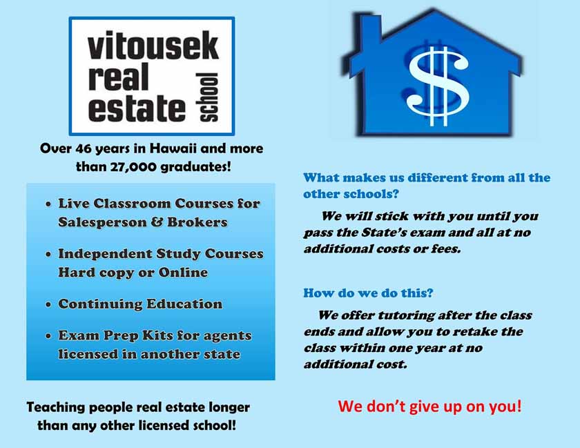 Additional Vitousek Real Estate School Features .