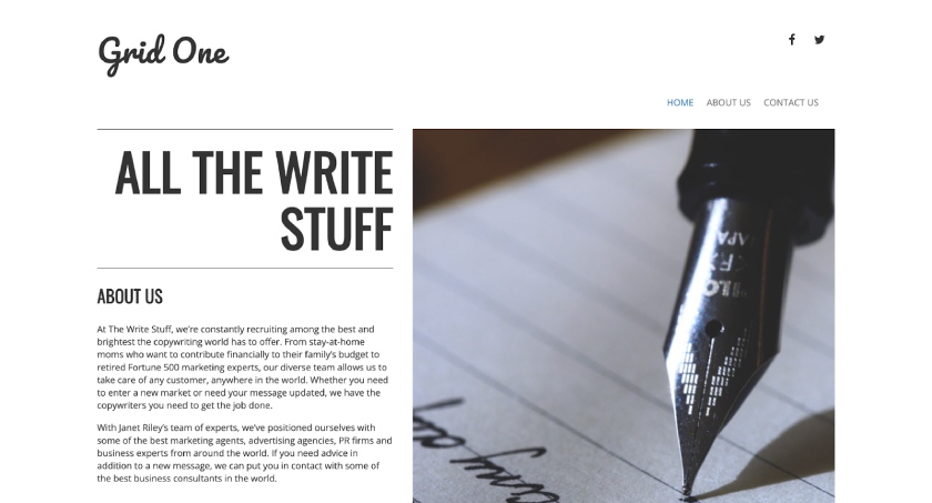 A website template for a blog by InMotion Hosting.