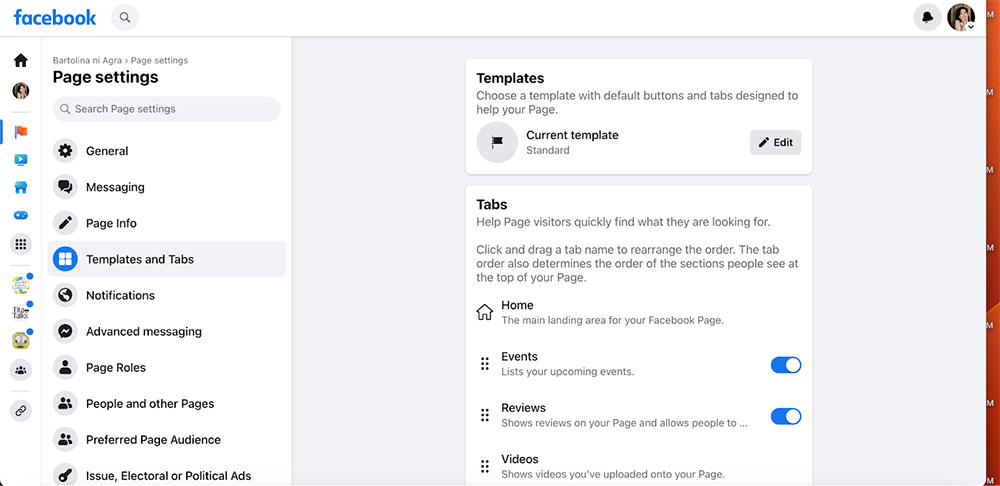 Changing your page template from page settings.
