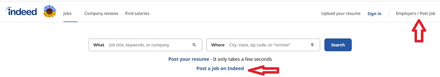 Indeed's employer job post dashboard.