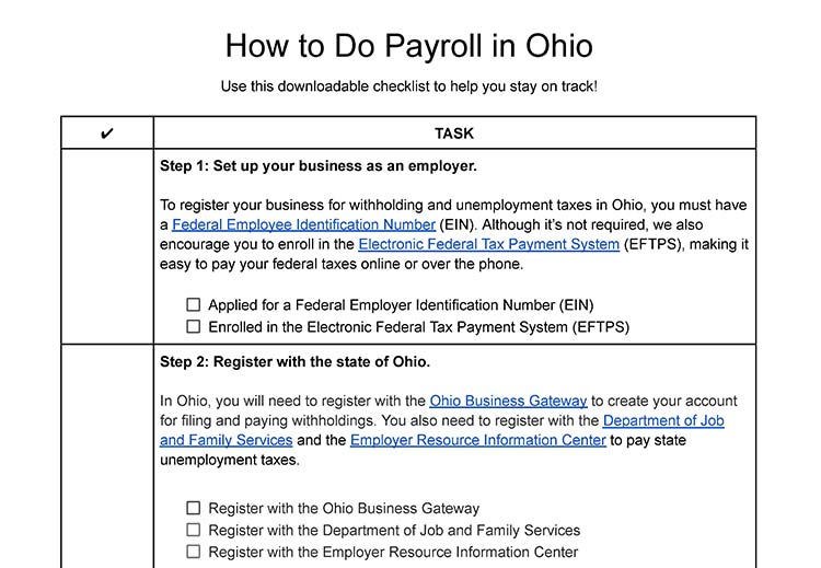 How to do payroll in Ohio.