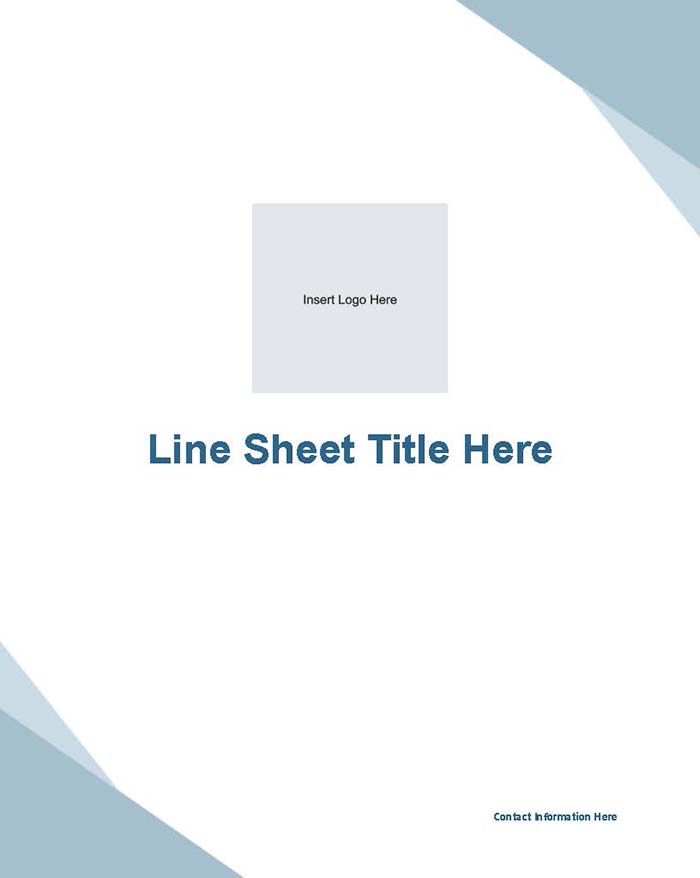 Wholesale Line sheet.