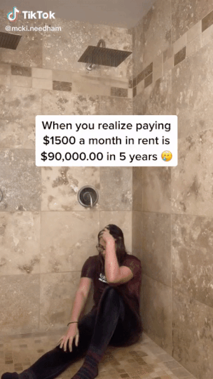 Real estate agent TikTok video about the cost of renting