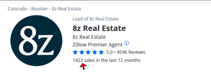 Agent public profile with star rating and number of completed sales.