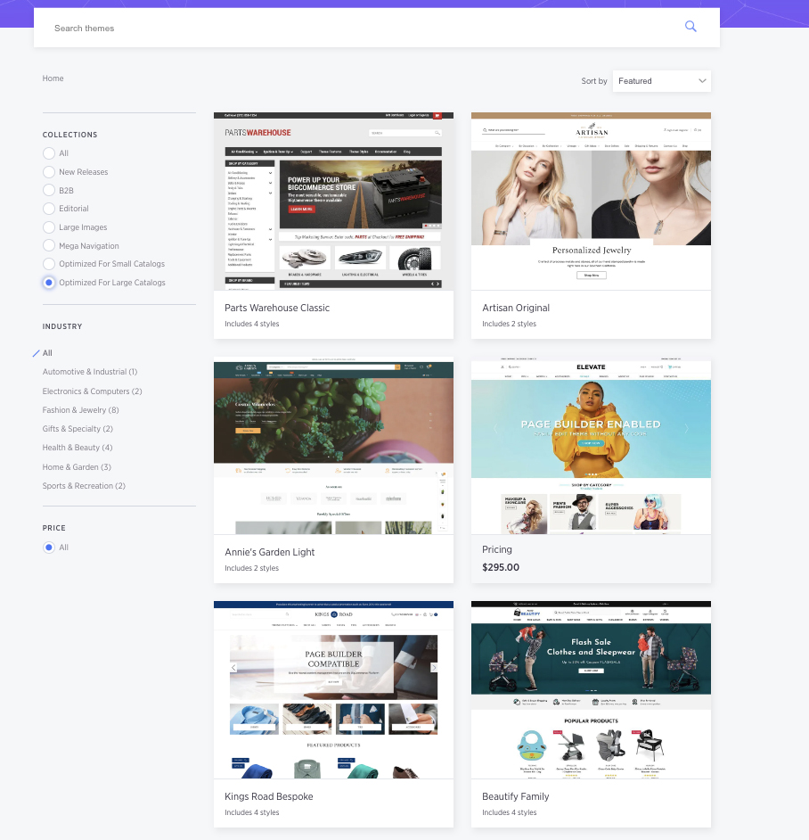 BigCommerce themes for large or extensive catalogs.