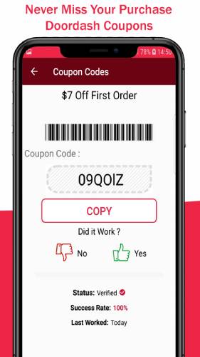 Doordash coupon example