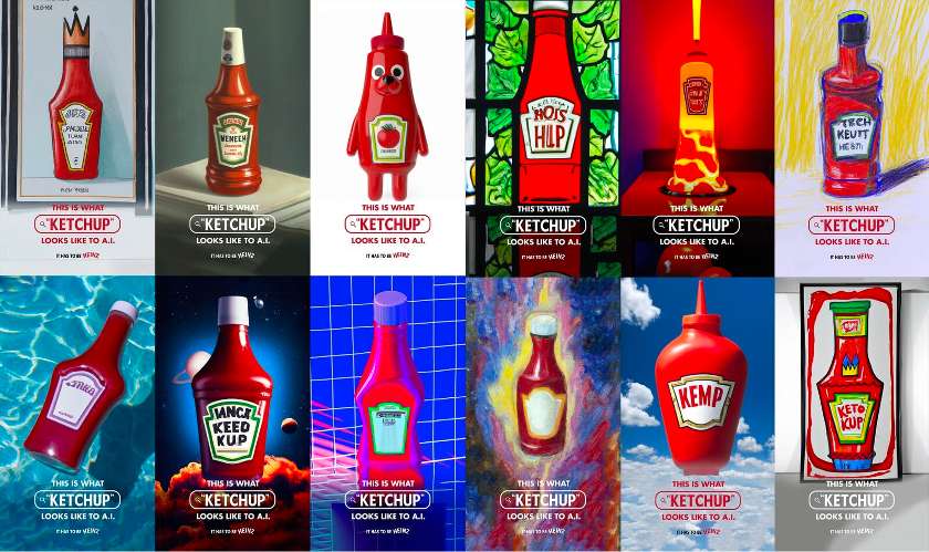 Heinz marketing campaign with AI-generated visuals.