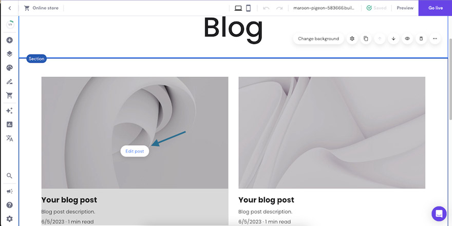 Automatically generated blog page for your site