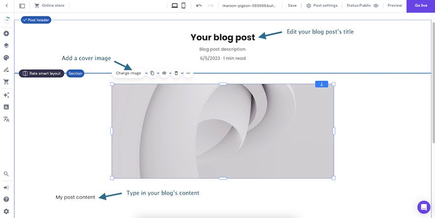 Editing your blog post in the editor