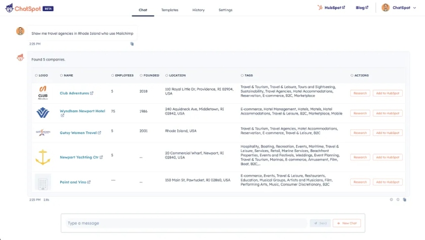HubSpot’s ChatSpot AI-targeted sales prospecting