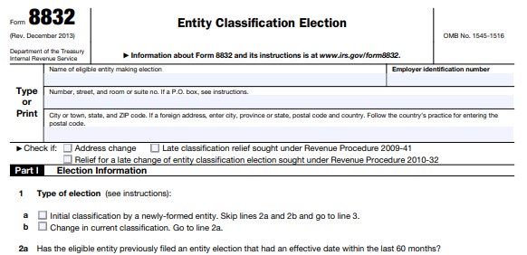 IRS Form 8832